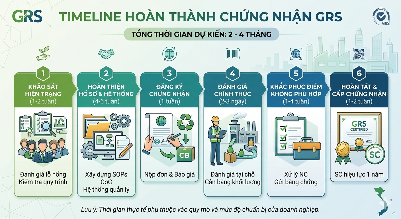 Thời gian hoàn thành chứng nhận GRS